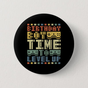 Verjaardag Jongen Tijd om Level Up Teen Boys Video Ronde Button 5,7 Cm