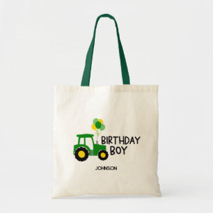 Verjaardag jongen tractor tote bag