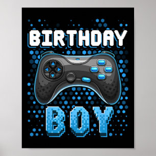 Verjaardag Jongen Videogame Controller Verjaardag Poster