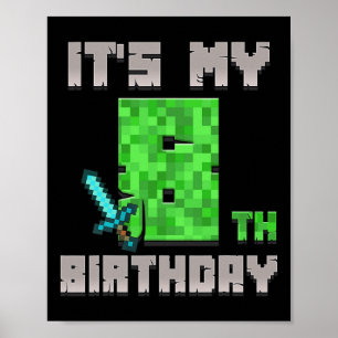 Verjaardag Jongens T-Shirt Het Is Mijn 8e Verjaard Poster