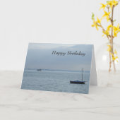 Verjaardag Kaart Boat & Harbor (Gele Bloem)