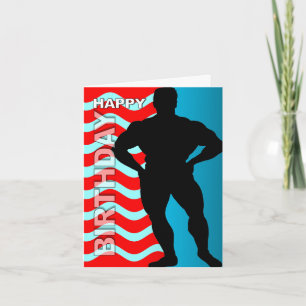 Verjaardag Kaart Bodybuilder Stripe