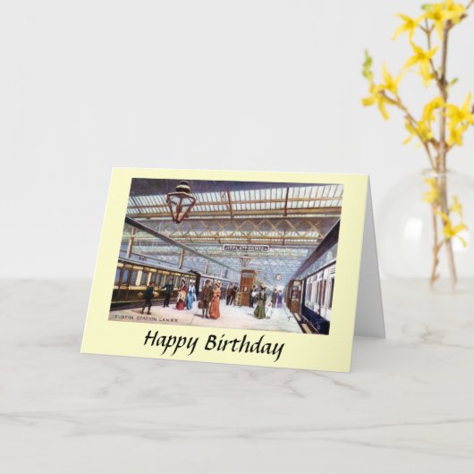 Verjaardag Kaart - Euston, Londen (Gele Bloem)