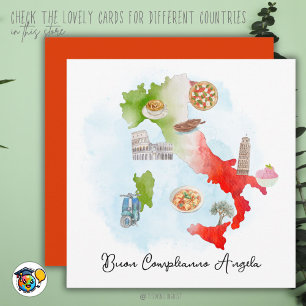 Verjaardag Kaart Gelukkige Verjaardag Italië wenst