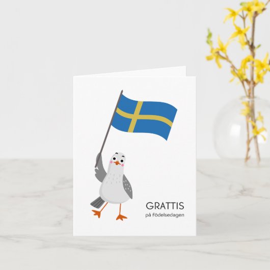 Verjaardag Kaart – Grattis på födelsedagen (Gele Bloem)