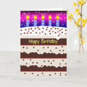 Verjaardag Kaart met chocoladetaart (Gele Bloem)