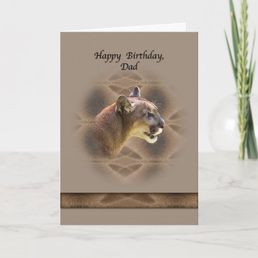 Verjaardag Kaart met Cougar (Voorkant)