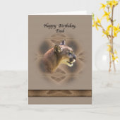 Verjaardag Kaart met Cougar (Gele Bloem)