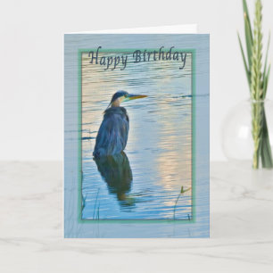 Verjaardag Kaart met Great Blue Heron