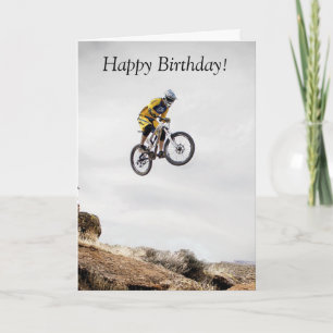 Verjaardag Kaart: Met Guy het doen van Bike Trick Kaart