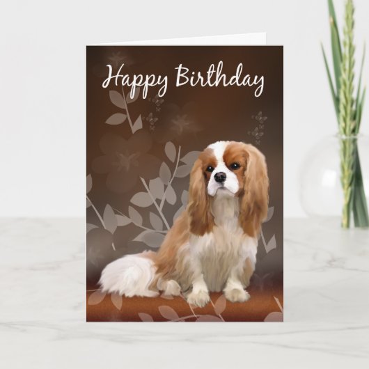 Verjaardag Kaart met King Charles Spaniel (Voorkant)
