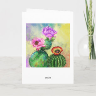 Verjaardag Kaart met mooie Cactus Flowers