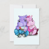 Verjaardag Kaart met Paar Hippo Liefde - Funny (Achterkant)