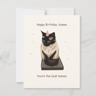 Verjaardag Kaart met Siamese kat