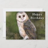 Verjaardag Kaart met Westerne Schuur Uil (Voorkant)