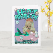 Verjaardag Kaart met zeemeermin (Gele Bloem)