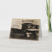 Verjaardag Kaart: oude garage