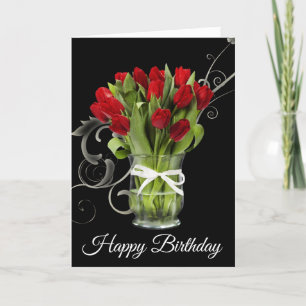 Verjaardag Kaart-rode tulpen Kaart