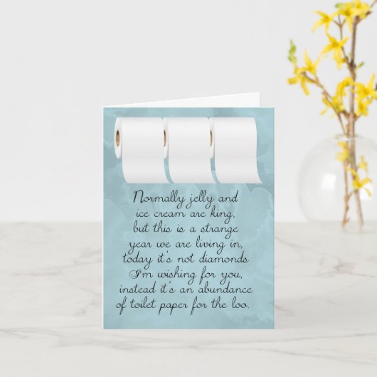 Verjaardag Kaart Self Isolation Day Toilet Roll, C (Gele Bloem)