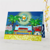 Verjaardag Kaart | Sequin Beach, Sydney Australië (Gele Bloem)