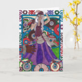 Verjaardag Kaart - Steampunk 21 (Gele Bloem)