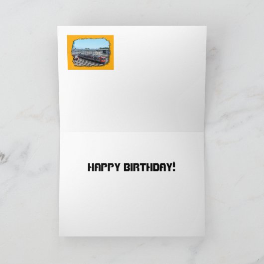 Verjaardag Kaart - Treinen op het spoor (Binnen)