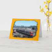 Verjaardag Kaart - Treinen op het spoor (Gele Bloem)