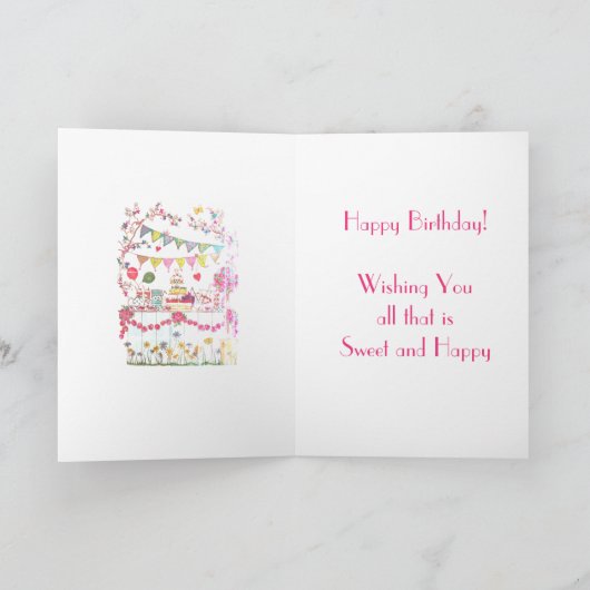 Verjaardag Kaart - Tuinfeest (Binnen)