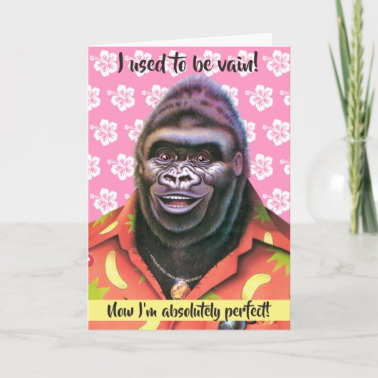 Verjaardag Kaart Vain Gorilla ontwerp. (Voorkant)