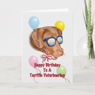 Verjaardag Kaart van de dierenarts met Lab Dog