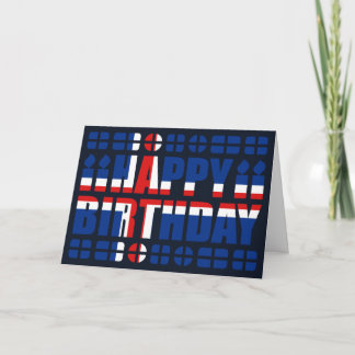 Verjaardag Kaart van de IJslandse vlag
