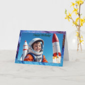 Verjaardag Kaart van jongen afblazen (Gele Bloem)