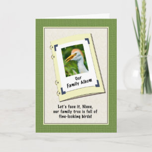 Verjaardag Kaart van nichtje met Egret