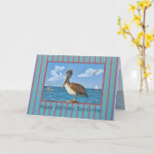 Verjaardag Kaart van schoonzoon met Brown Pelican (Gele Bloem)