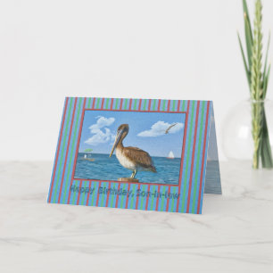 Verjaardag Kaart van schoonzoon met Brown Pelican