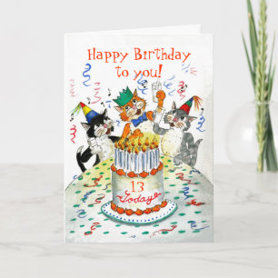 Verjaardag Kaart - Verjaardagsfeest voor Katten