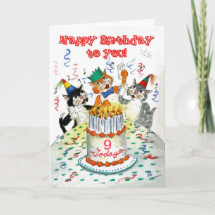 Verjaardag Kaart - Verjaardagsfeest voor Katten