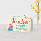 Verjaardag Kaart voor Docent, Bunting, Geschenken (Gele Bloem)