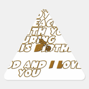 Verjaardag Kaart voor een Christelijke vriend Driehoek Sticker