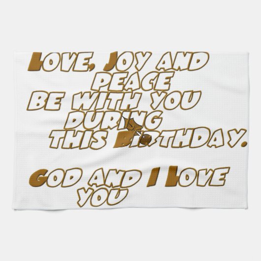 Verjaardag Kaart voor een Christelijke vriend Theedoek (Horizontaal)