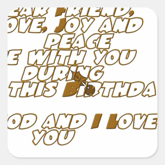 Verjaardag Kaart voor een Christelijke vriend Vierkante Sticker (Voorkant)