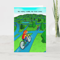 Verjaardag Kaart voor fietser - Zo veel paden