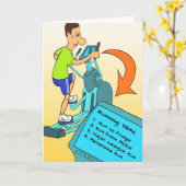 Verjaardag Kaart voor Runner - Running Trac (Gele Bloem)