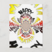 Verjaardag Kaleidoscope Art Print Briefkaart (Voorkant)