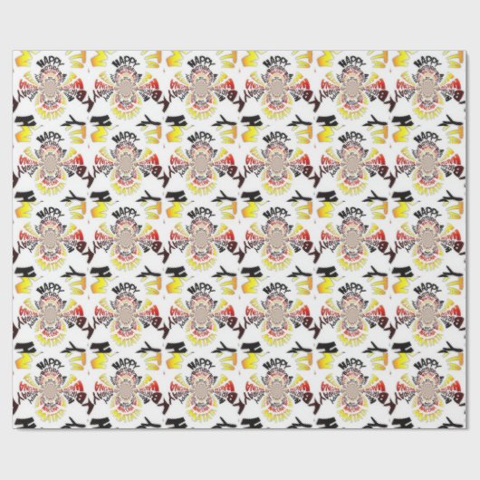 Verjaardag Kaleidoscope Art Print Cadeaupapier (Vlak)