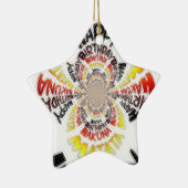 Verjaardag Kaleidoscope Art Print Keramisch Ornament (Rechts)