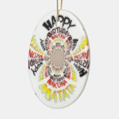 Verjaardag Kaleidoscope Art Print Keramisch Ornament (Links)