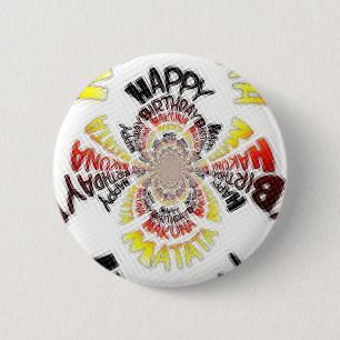 Verjaardag Kaleidoscope Art Print Ronde Button 5,7 Cm