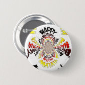 Verjaardag Kaleidoscope Art Print Ronde Button 5,7 Cm (Voorkant /achterkant)