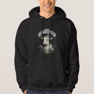 Verjaardag Kalf Illustratie Vintage Gravure Flora Hoodie